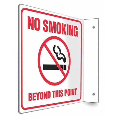 Condor No Header, NO SMOKING BEYOND THIS POINT, 8 in W x 8 in H, L-Shape Projection, PETG 480X99