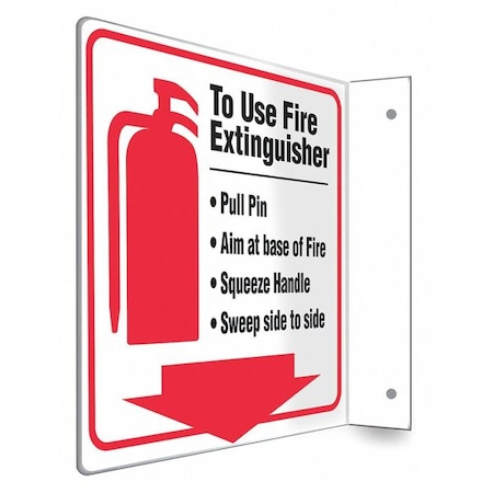 Condor High Visibility Safety Sign, 8 in Height, 8 in Width, PETG, L-Shape Projection, English 480X74