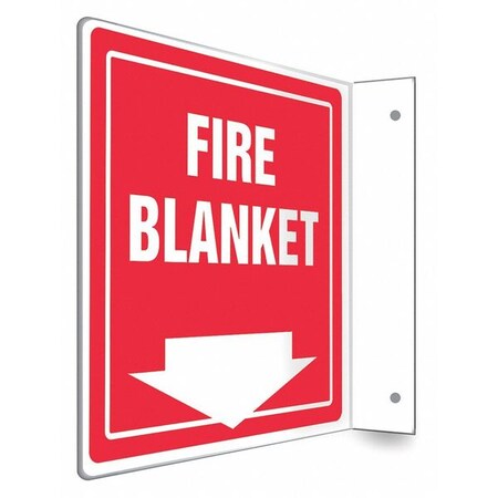 Condor High Visibility Safety Sign, 8 in Height, 8 in Width, PETG, L-Shape Projection, English 480X76