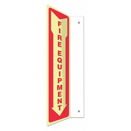 Condor High Visibility Safety Sign, 18 in Height, 4 in Width, PETG, L-Shape Projection, English 480X78