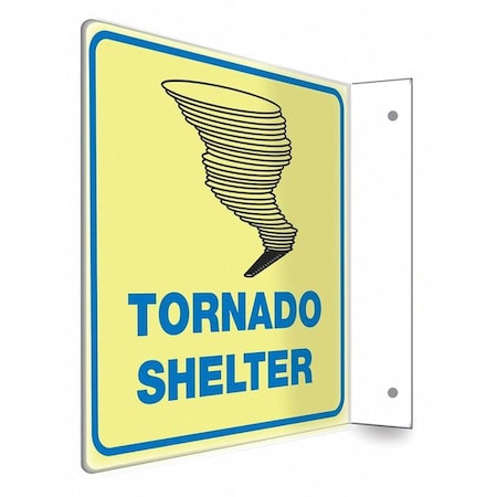 Condor TORNADO SHELTER, 8 in W x 8 in H, L-Shape Projection, PETG, 480X06 480X06