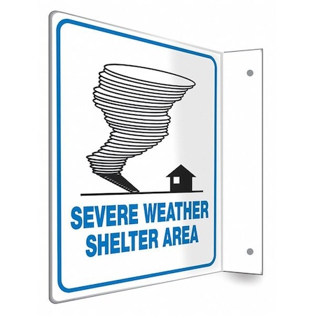 Condor High Visibility Safety Sign, 8 in Height, 8 in Width, PETG, L-Shape Projection, English 480X11