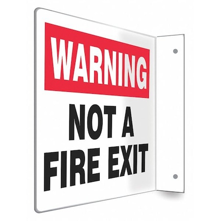Condor High Visibility Safety Sign, PETG, 12 in W, 8 in H, NOT A FIRE EXIT, White 480X12