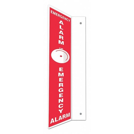 Condor High Visibility Safety Sign, 24 in Height, 4 in Width, PETG, L-Shape Projection, English 480X20