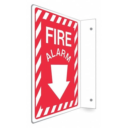 Condor High Visibility Safety Sign, 12 in Height, 9 in Width, PETG, L-Shape Projection, English 480X23