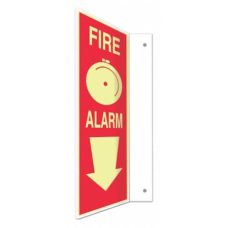 Condor High Visibility Safety Sign, 12 in Height, 4 in Width, PETG, L-Shape Projection, English 480X26