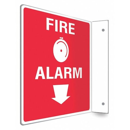 Condor High Visibility Safety Sign, 8 in Height, 8 in Width, PETG, L-Shape Projection, English 480X28