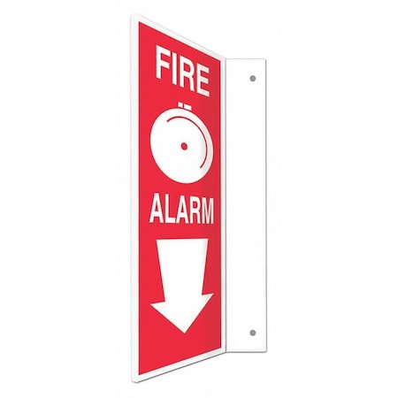 Condor High Visibility Safety Sign, 12 in Height, 4 in Width, PETG, L-Shape Projection, English 480X29