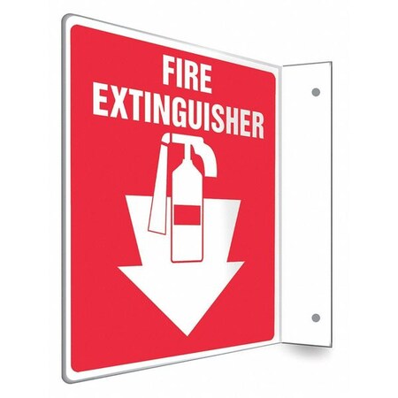 Condor High Visibility Safety Sign, 8 in Height, 8 in Width, PETG, L-Shape Projection, English 480X37
