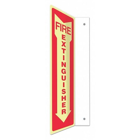 Condor High Visibility Safety Sign, 18 in Height, 4 in Width, PETG, L-Shape Projection, English 480X40