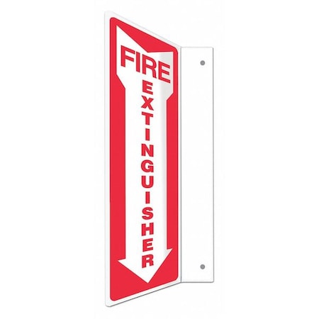 Condor High Visibility Safety Sign, 12 in Height, 4 in Width, PETG, L-Shape Projection, English 480X42