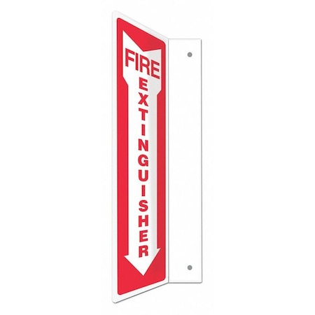 Condor High Visibility Safety Sign, 18 in Height, 4 in Width, PETG, L-Shape Projection, English 480X43