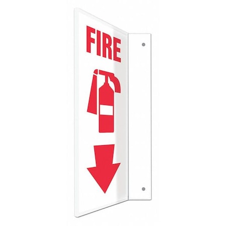 Condor High Visibility Safety Sign, 12 in Height, 4 in Width, PETG, L-Shape Projection, English 480X48