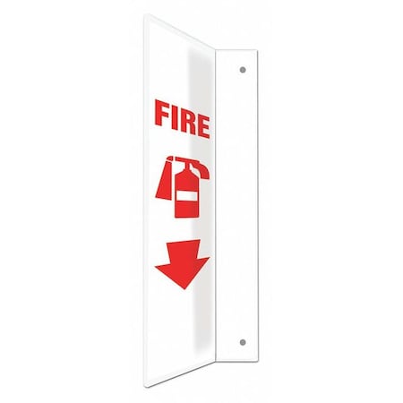 Condor High Visibility Safety Sign, 18 in Height, 4 in Width, PETG, L-Shape Projection, English 480X49