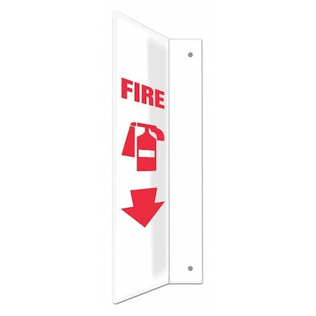 Condor High Visibility Safety Sign, 24 in Height, 4 in Width, PETG, L-Shape Projection, English 480X50