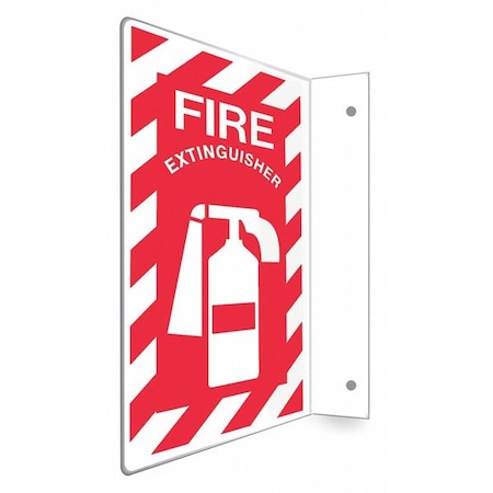 Condor High Visibility Safety Sign, 24 in Height, 12 in Width, PETG, L-Shape Projection, English 480X51