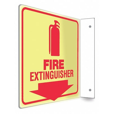 Condor High Visibility Safety Sign, 8 in Height, 8 in Width, PETG, L-Shape Projection, English 480X55