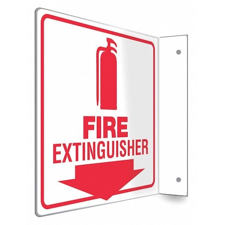 Condor High Visibility Safety Sign, 8 in Height, 8 in Width, PETG, L-Shape Projection, English 480X56