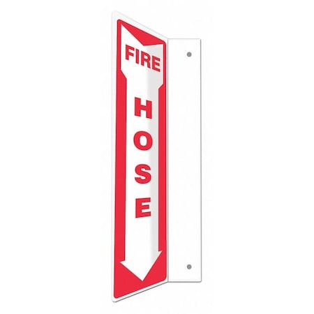 Condor High Visibility Safety Sign, 18 in Height, 4 in Width, PETG, L-Shape Projection, English 480X61