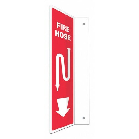 Condor High Visibility Safety Sign, 18 in Height, 4 in Width, PETG, L-Shape Projection, English 480X69