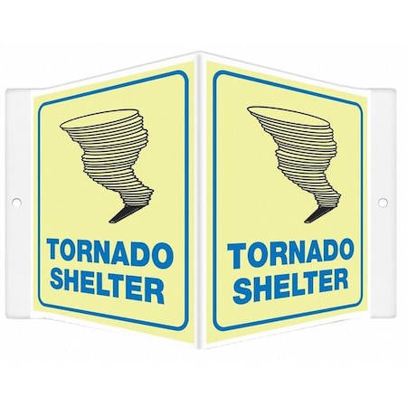 Condor TORNADO SHELTER, 8 1/2 in W x 6 in H, V-Shape Projection, PETG, 480Y87 480Y87