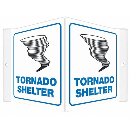 Condor TORNADO SHELTER, 8 1/2 in W x 6 in H, V-Shape Projection, PETG, 480Y88 480Y88