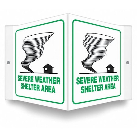 Condor High Visibility Safety Sign, 6 in Height, 8 1/2 in Width, PETG, V-Shape Projection, English 480Y91