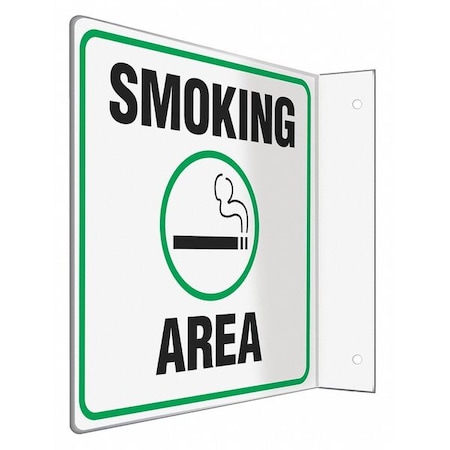 Condor Safety Sign, 8 in H, 8 in W, PETG, L-Shape Projection, English, 480Y01 480Y01