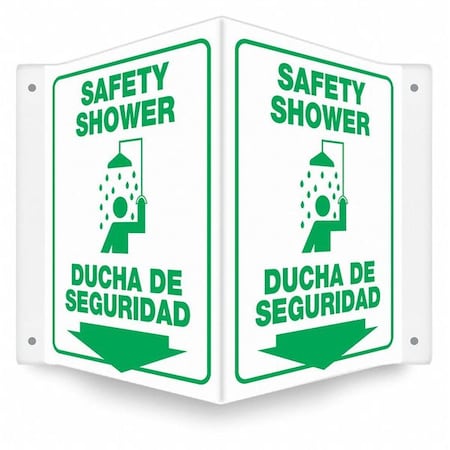 Condor SAFETY SHOWER/DUCHA DE SEGURIDAD, 14 in W x 12 in H, V-Shape Projection, PETG, 480Y06 480Y06