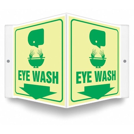 Condor EYE WASH, 8 1/2 in W x 6 in H, V-Shape Projection, PETG, 480Y08 480Y08