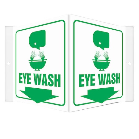 Condor EYE WASH, 8 1/2 in W x 6 in H, V-Shape Projection, PETG, 480Y09 480Y09