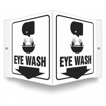 Condor EYE WASH, 8 1/2 in W x 6 in H, V-Shape Projection, PETG, 480Y11 480Y11