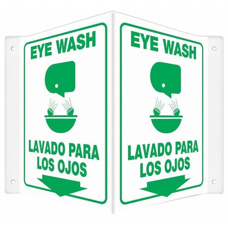 Condor EYE WASH/LAVADO PARA LOS OJOS, 14 in W x 12 in H, V-Shape Projection, PETG, 480Y16 480Y16