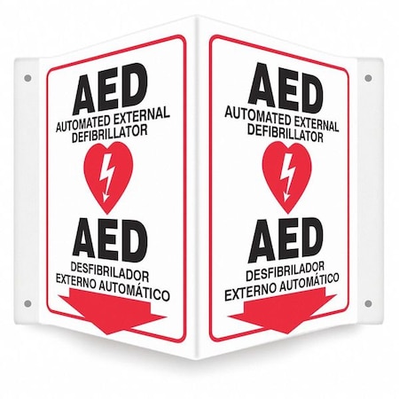 Condor AED AUTOMATIC EXTERNAL DEFIBRILLATOR, Spanish-Bilingual, 14 in W x 12 in H, 480Y23 480Y23