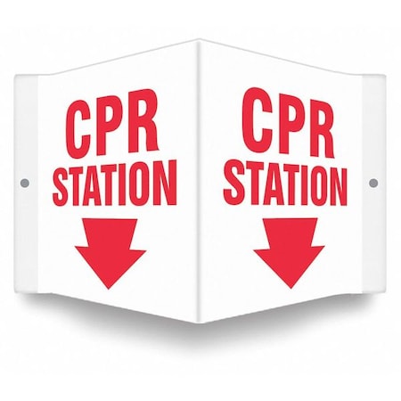 Condor CPR STATION, 8 1/2 in W x 6 in H, V-Shape Projection, PETG, 480Y28 480Y28