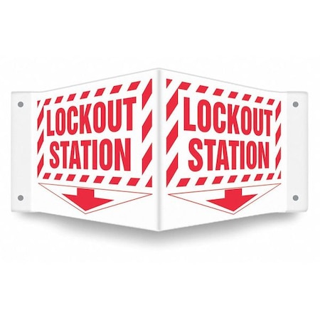 Condor High Visibility Safety Sign, 8 in Height, 18 in Width, PETG, V-Shape Projection, English 480Y42