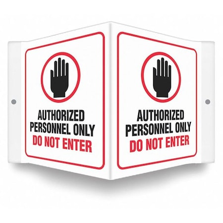 Condor High Visibility Safety Sign, 6 in Height, 8 1/2 in Width, PETG, V-Shape Projection, English 480Y46