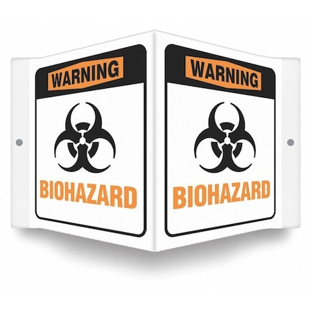 Condor Safety Sign, 6 in H, 8 1/2 in W, PETG, V-Shape Projection, English, 480Y47 480Y47
