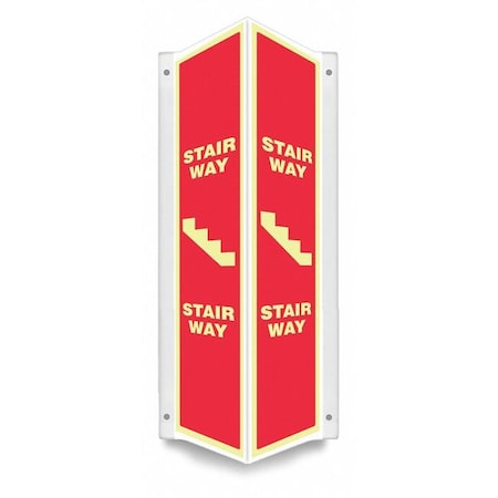 Condor STAIR WAY, 7 1/2 in W x 24 in H, V-Shape Projection, PETG, 480Y67 480Y67