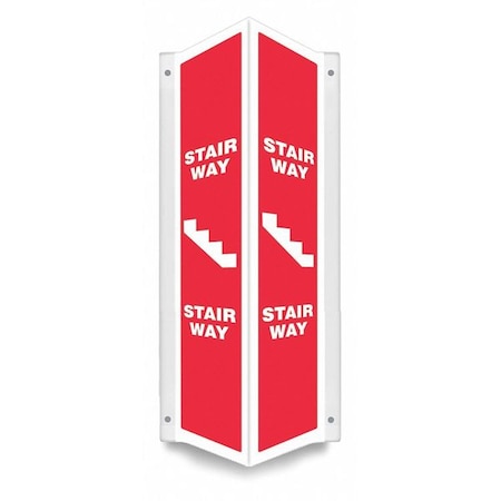 Condor STAIR WAY, 7 1/2 in W x 24 in H, V-Shape Projection, PETG, 480Y68 480Y68