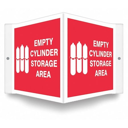 Condor High Visibility Safety Sign, 6 in H, 8 1/2 in W, PETG, V-Shape Projection, English, 480Y69 480Y69