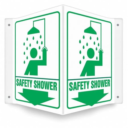 Condor SAFETY SHOWER, 14 in W x 12 in H, V-Shape Projection, PETG, 480Z85 480Z85