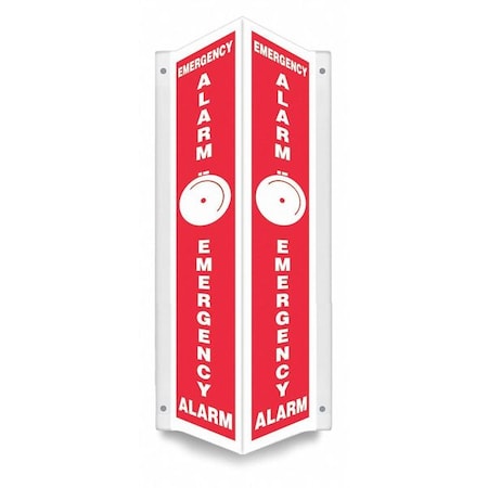 Condor High Visibility Safety Sign, 24 in Height, 7 1/2 in Width, PETG, V-Shape Projection, English 480Z02