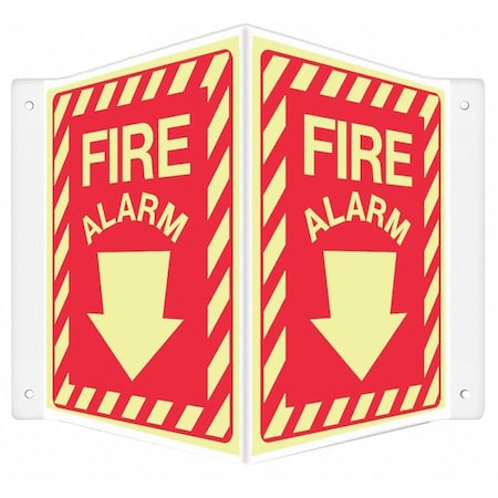 Condor High Visibility Safety Sign, 12 in Height, 14 in Width, PETG, V-Shape Projection, English 480Z04