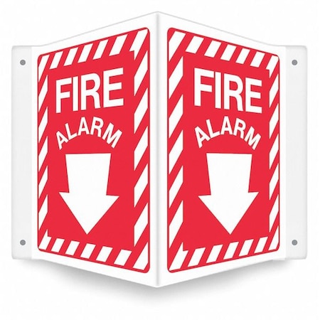 Condor High Visibility Safety Sign, 12 in Height, 14 in Width, PETG, V-Shape Projection, English 480Z05