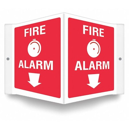 Condor High Visibility Safety Sign, 6 in Height, 8 1/2 in Width, PETG, V-Shape Projection, English 480Z10