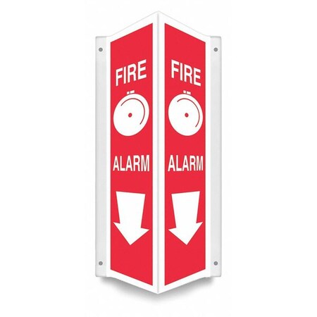 Condor High Visibility Safety Sign, 18 in Height, 7 1/2 in Width, PETG, V-Shape Projection, English 480Z12