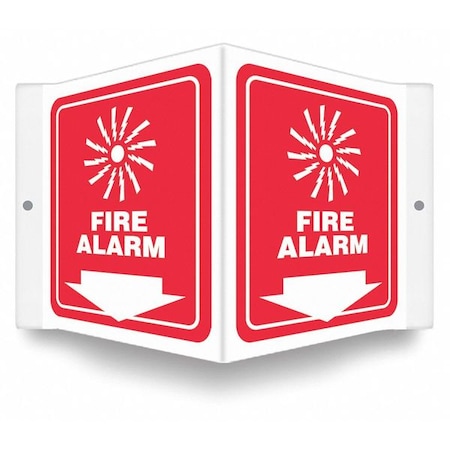 Condor High Visibility Safety Sign, 6 in Height, 8 1/2 in Width, PETG, V-Shape Projection, English 480Z15