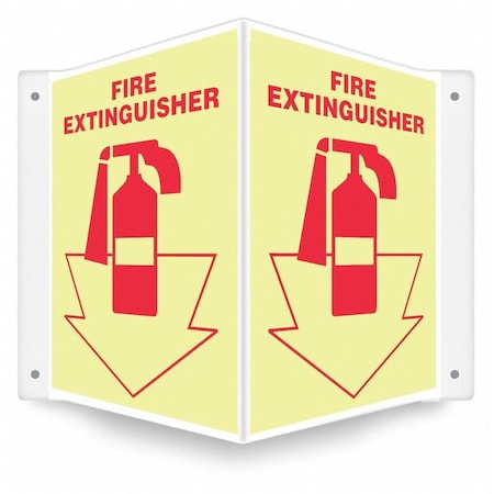 Condor High Visibility Safety Sign, 12 in Height, 14 in Width, PETG, V-Shape Projection, English 480Z17