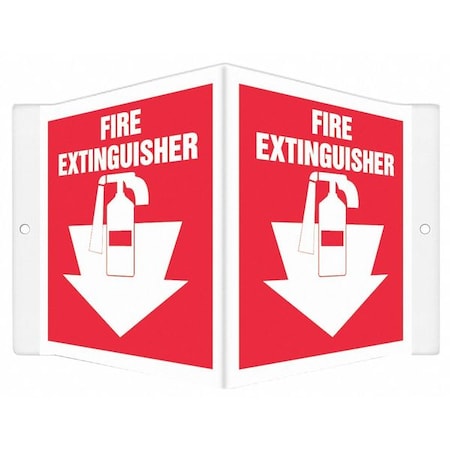 Condor High Visibility Safety Sign, 6 in Height, 8 1/2 in Width, PETG, V-Shape Projection, English 480Z19